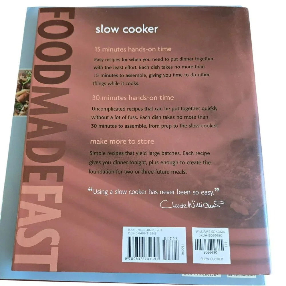 Set (2) Williams Sonoma Slow Cooker Cookbooks Brigit Binns Simple Easy Recipes